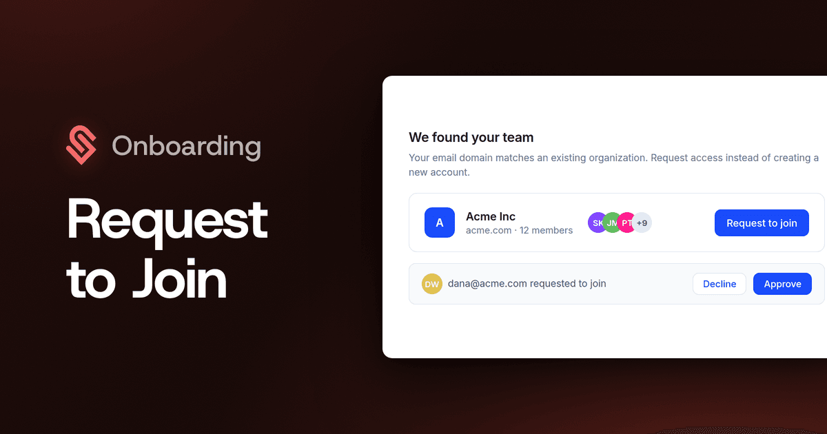 Request to Join an Existing Organization
