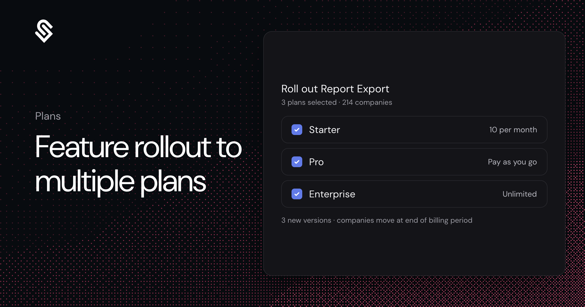 Feature Rollout to Multiple Plans