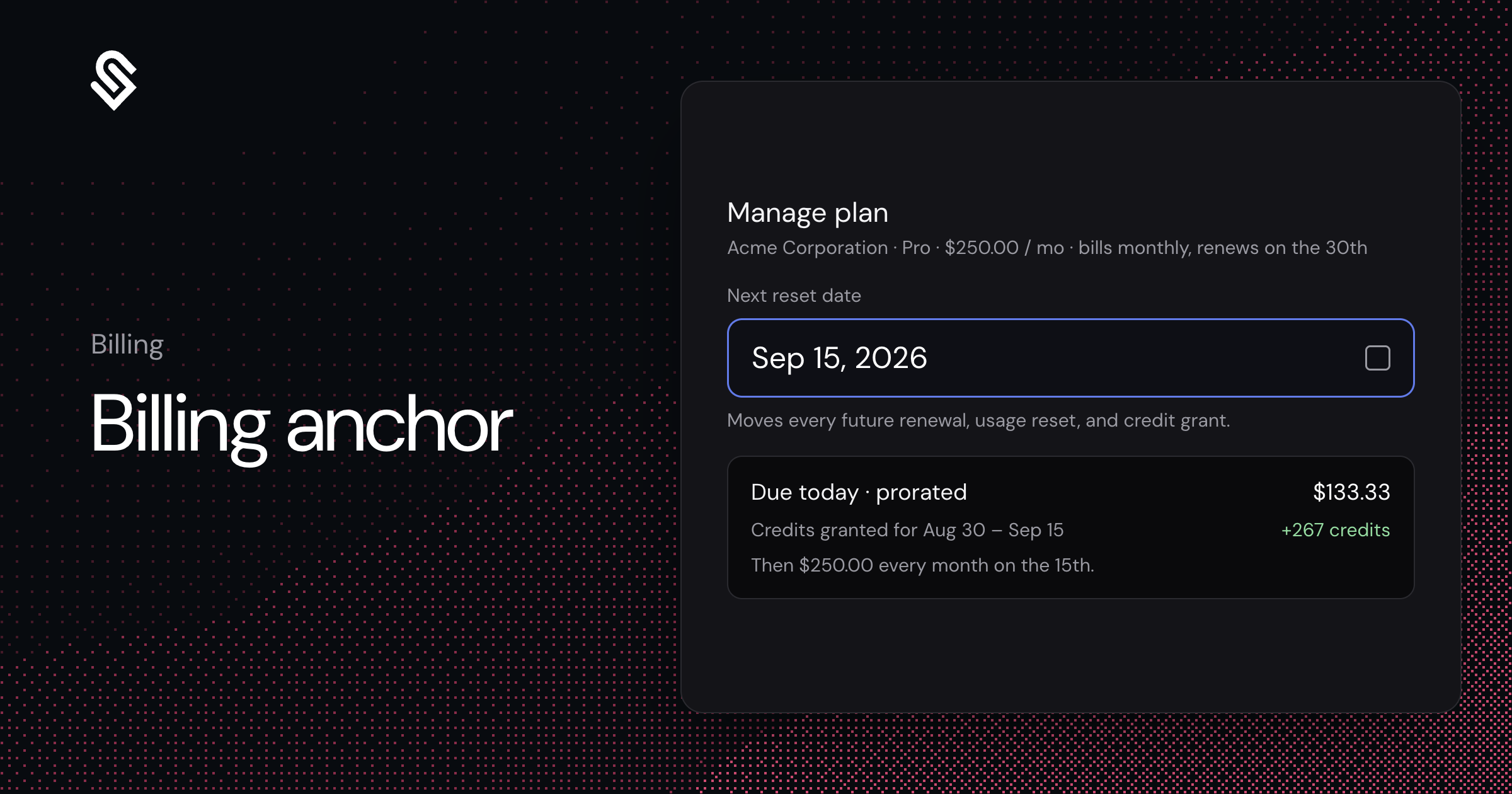 Custom Billing Anchor